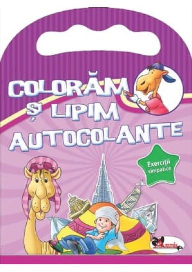 Coloram si lipim autocolante. Exercitii simpatice (mov)