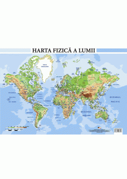 Harta fizică a lumii, format A2